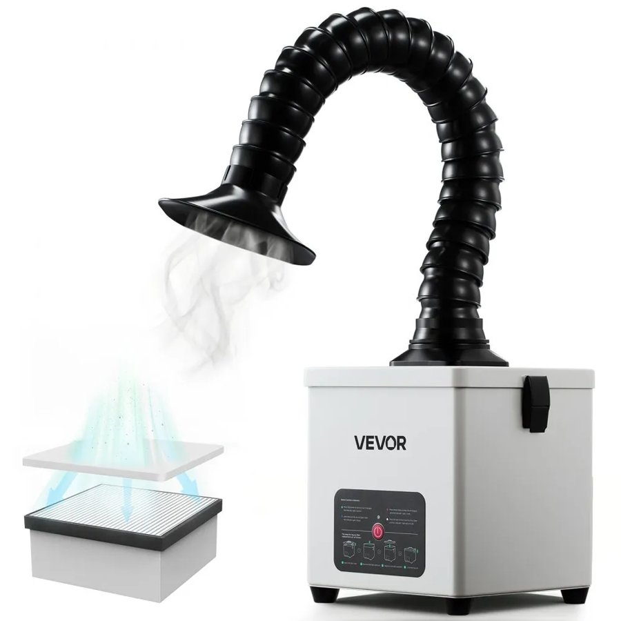 VEVOR Solder Fume Extractor, 3-Stage Filtration Soldering Smoke Absorber with 180 m³/h Strong Suction & 3-Level Airflow, Compact Desktop Brushless Smoke Extractor for Soldering DIY Welding