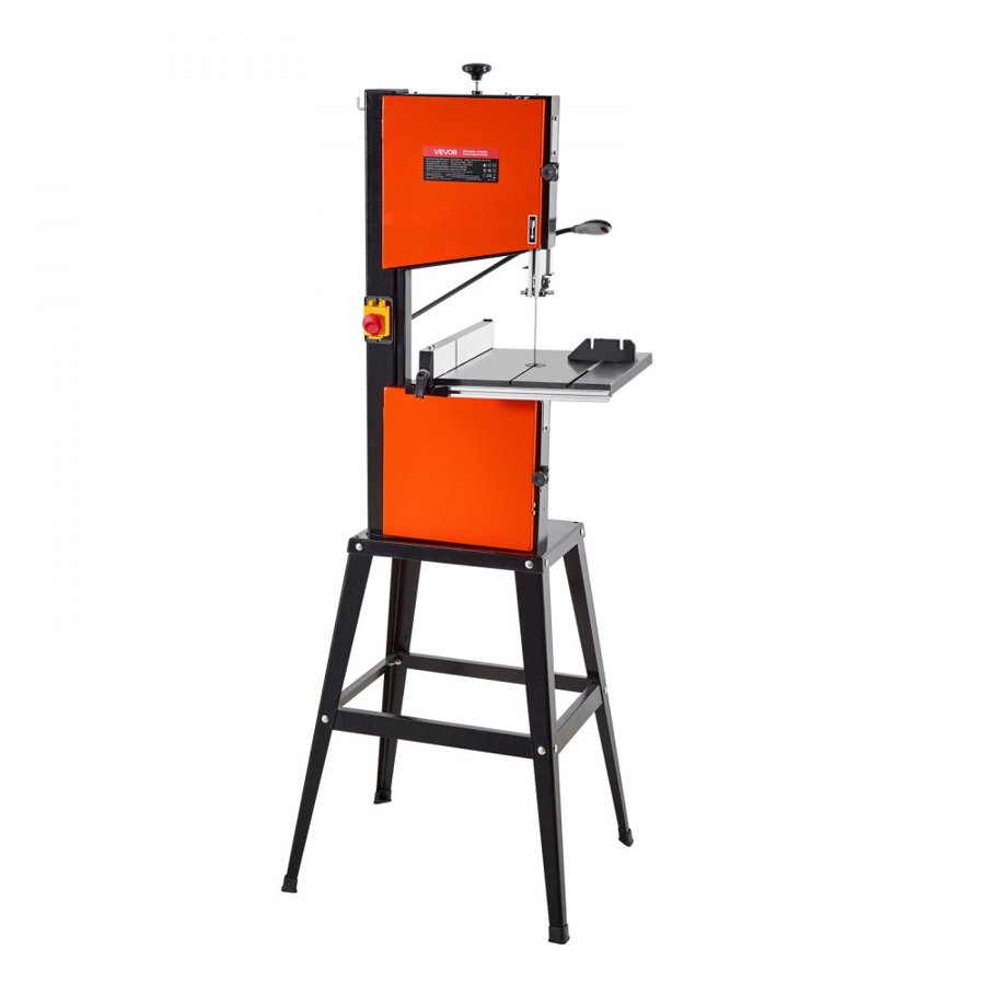 VEVOR Band Saw with Stand, 254 mm, Two-Speed Benchtop Bandsaw, 373W 1/2 HP, 160 mm Max Cutting Height, 335 x 340 mm Cast Iron Table, with 360° Work Light, Miter Gauge, Fence, Band Saw for Woodworking
