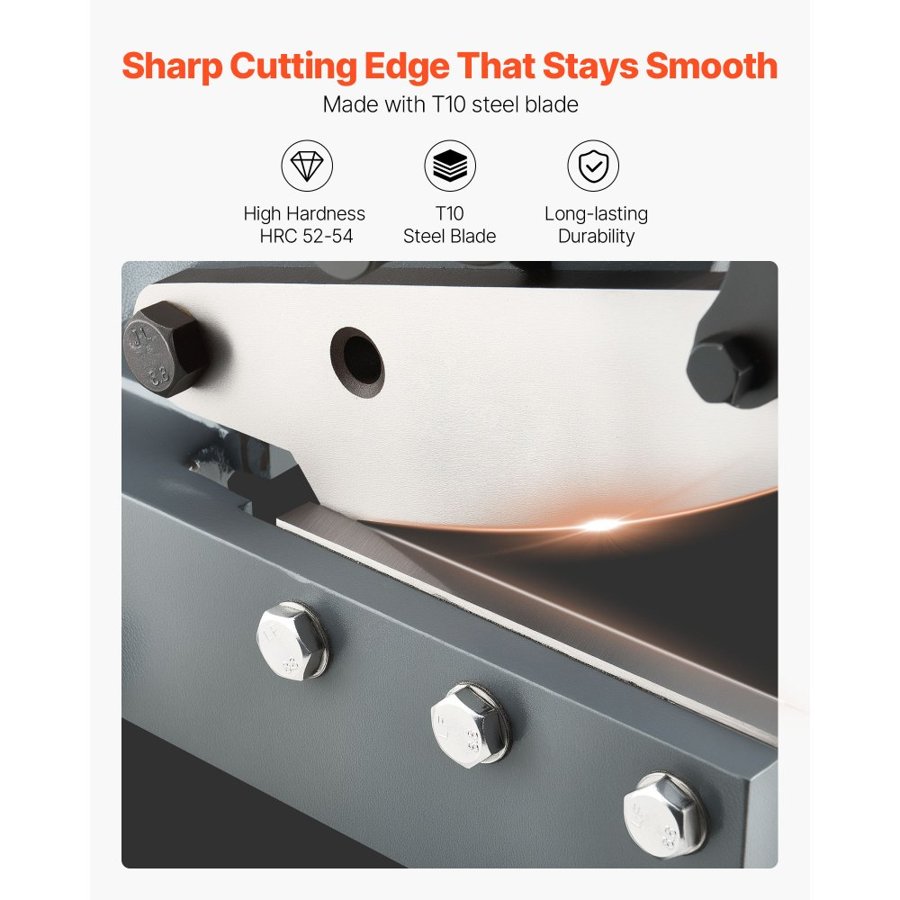 VEVOR Sheet Metal Shear, 155 mm Manual Hand Plate Shear, Heavy Duty Mounting Type Sheet Cutter with Solid Steel Frame, High Precision, Extended Handle for Cutting Steel, Copper, Rebar, and Aluminum