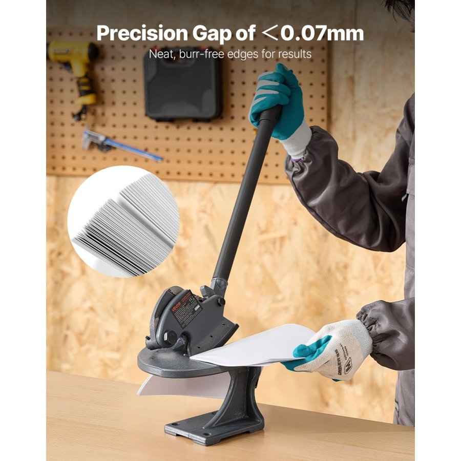 VEVOR Sheet Metal Shear, Manual Plate Shear, Throatless Benchtop Sheet Cutter for Multiple Purpose, with Solid Steel Frame, Mounting Type, Max Cutting Thickness 1.9 mm for Steel Copper Rebar Aluminum