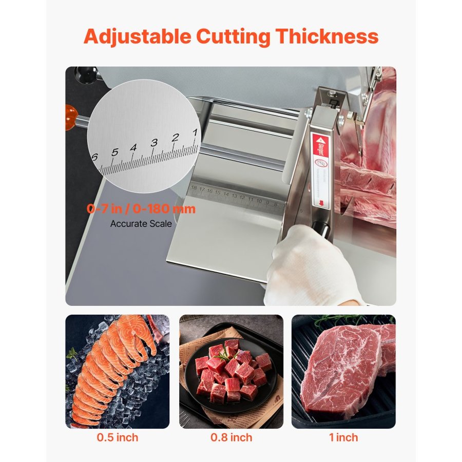 VEVOR 1500W Commercial Electric Meat Bandsaw Stainless Steel Bone Sawing Machine