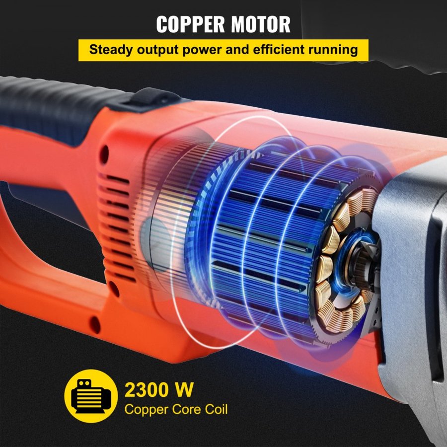 VEVOR Electric Pipe Threader, 2300W Pipe Threading Machine, Heavy-Duty Hand-Held Power Drive Kit, 220V Pipe Threader Machine, Portable Pipe Threader with 6 Dies 1.27-5.1 cm