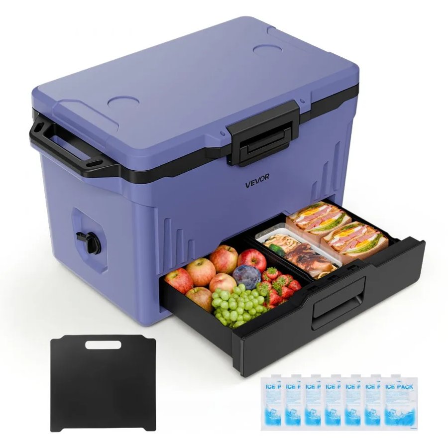 VEVOR Portable Hard Cooler – 47.32 L, 48-Hour Ice Retention