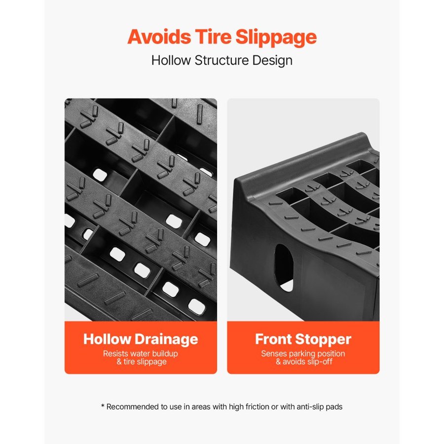 VEVOR Car Ramps, 2 PCS 5897 kg GVW Capacity, 160 mm Lift Height, Portable High Profile Car Service Ramps for Home Garage Maintenance and Oil Changes, Heavy Duty for Truck SUV Vehicle Repair, Black