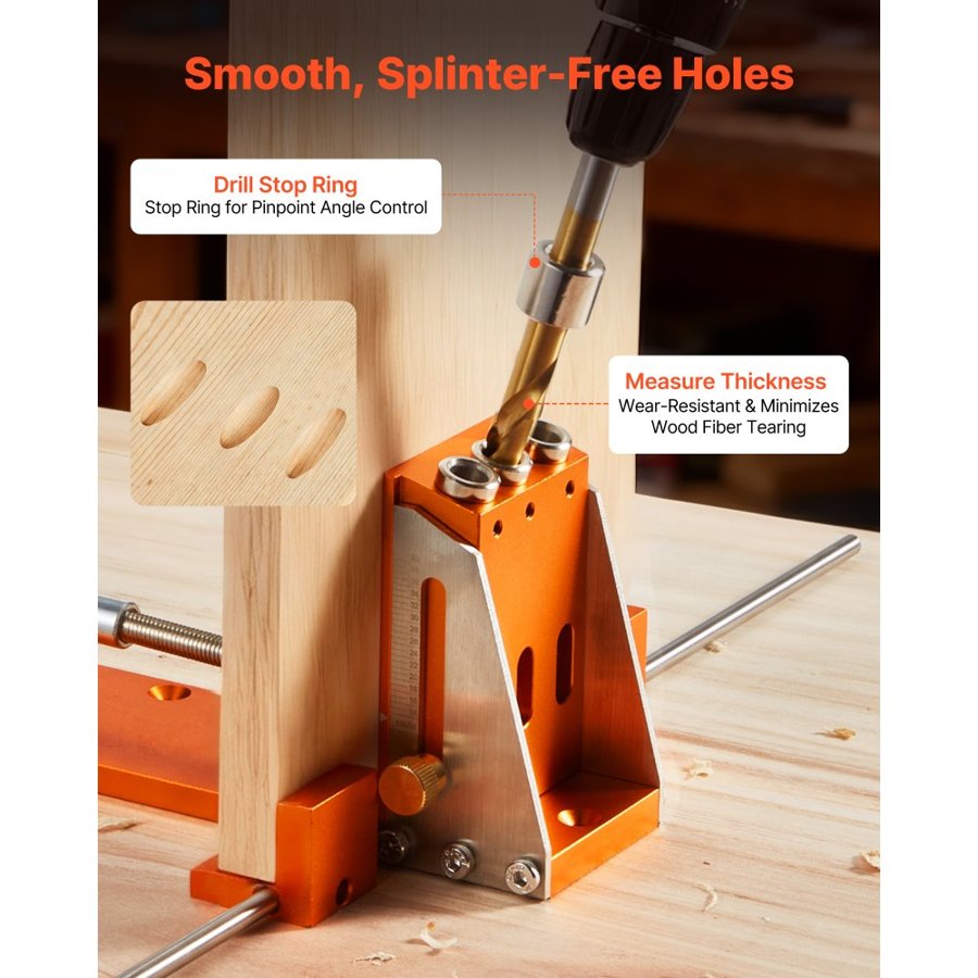 VEVOR Pocket Jig Hole Kit – 1/2–1-1/2 In Depth, CNC Aluminum
