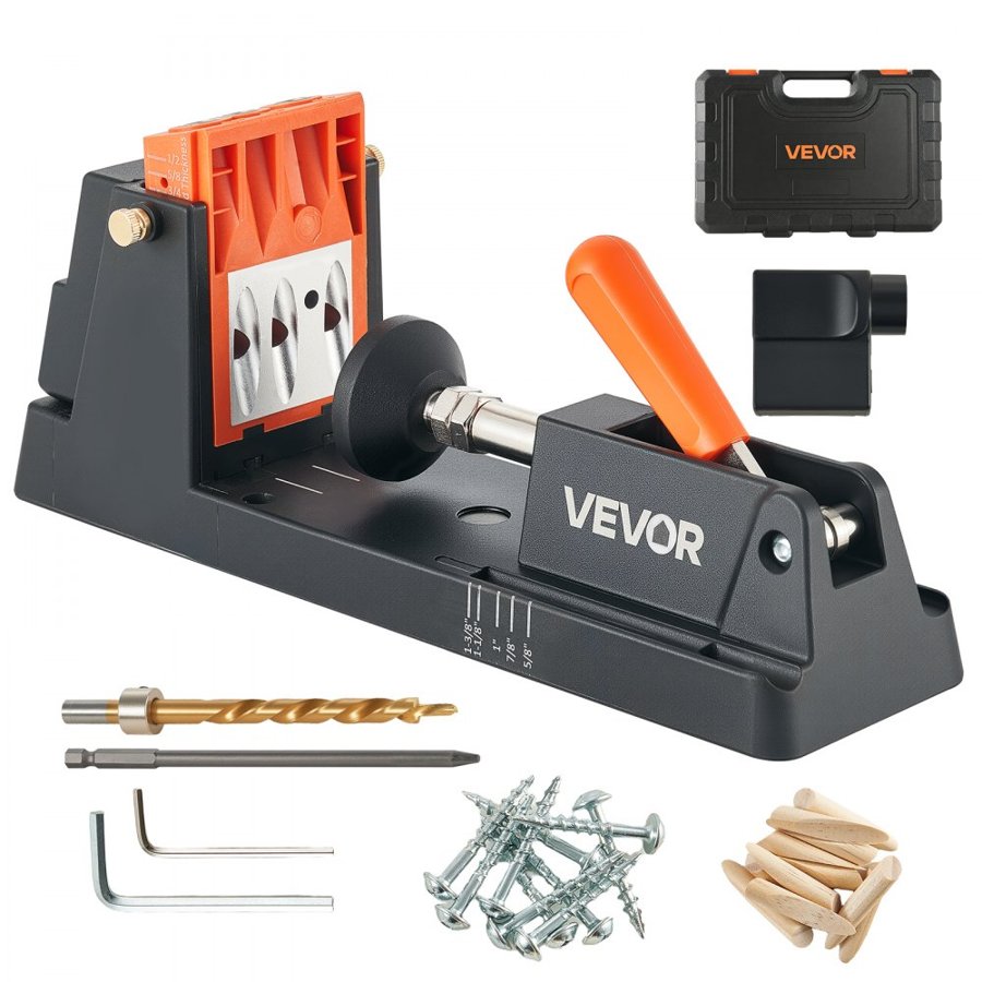VEVOR Adjustable Pocket Hole Jig Kit – 1/2" to 1"-1/2"