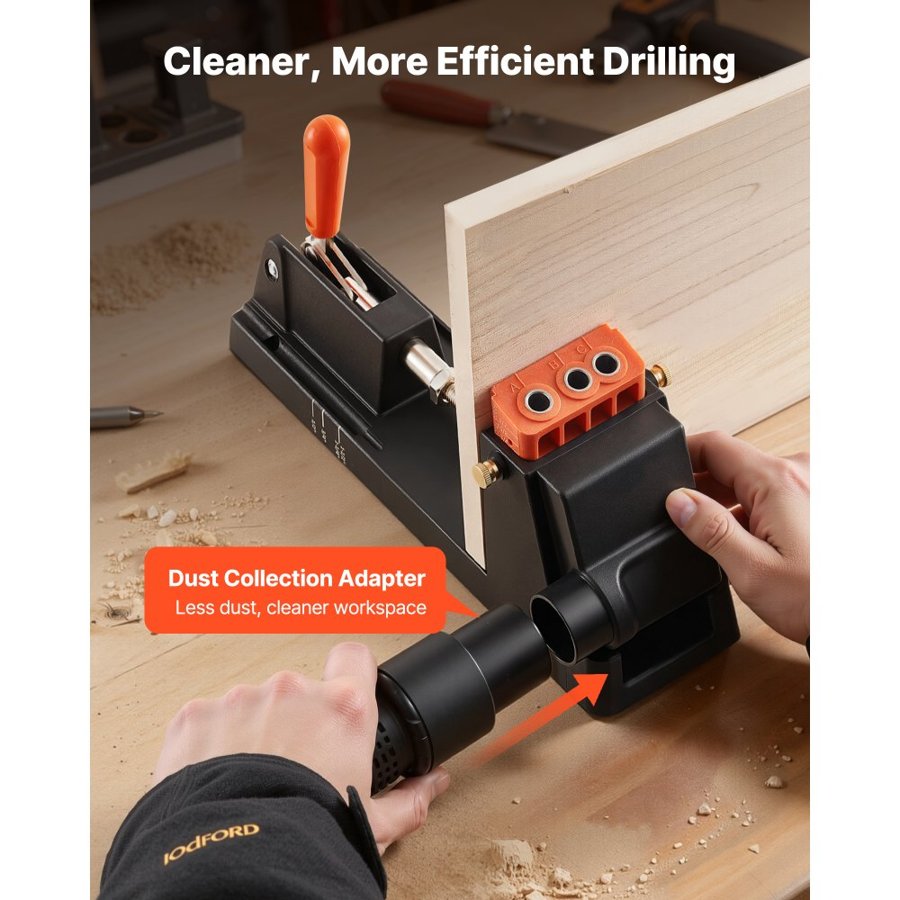 VEVOR Adjustable Pocket Hole Jig Kit – 1/2" to 1"-1/2"