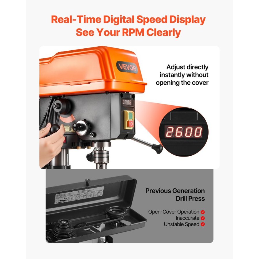 VEVOR 10 Inch Benchtop Drill Press – 400W, 440–2600 RPM