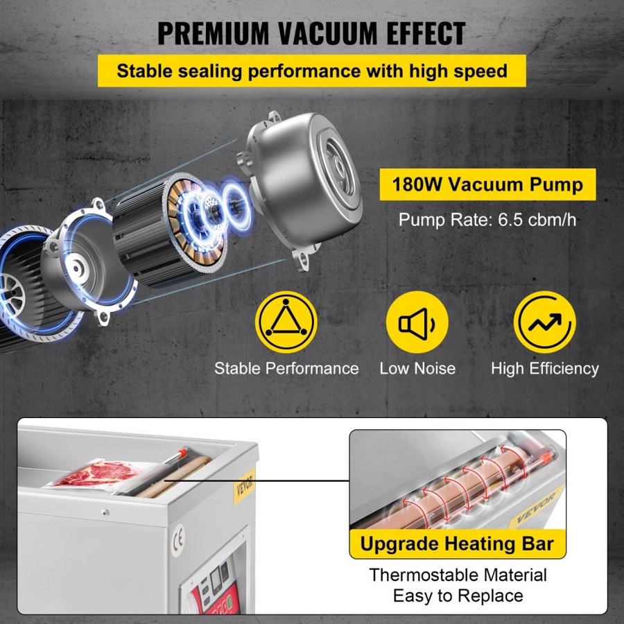 VEVOR Commercial Vacuum Sealer Machine – 260W, 100KPa, 10.2"