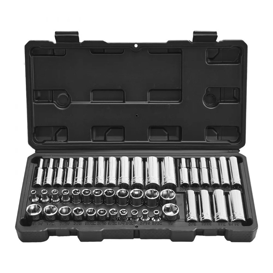 VEVOR 1/4 Inch Socket Set – 46-Piece SAE/Metric CR-V