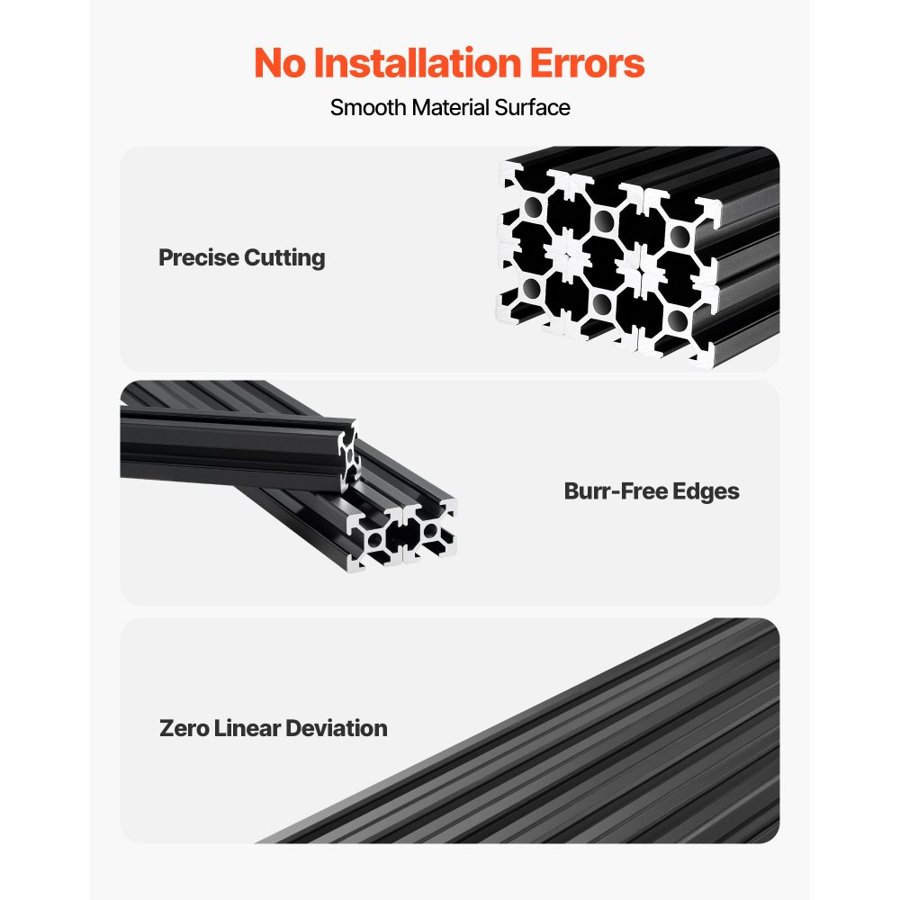 VEVOR T Slot 2020 Aluminum Extrusion Profile – 6PCS, 2000mm