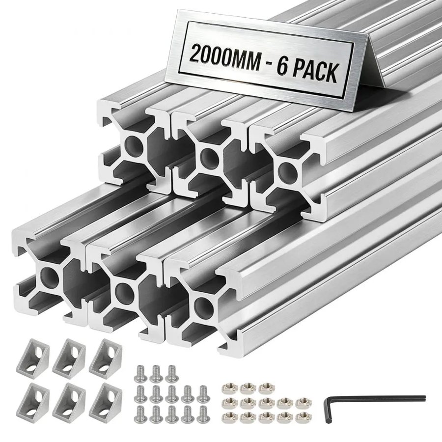 VEVOR 2020 Aluminum Alloy Profile – 6PCS, 2000mm T-Slot Rail