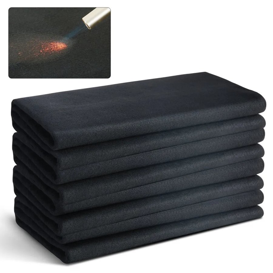 VEVOR Carbon Felt Welding Blanket 4 Pack, 950 x 910 mm Flame Retardant Welding Blanket, Up To 982℃ Heat Resistant Blanket Set, Cuttable Carbon Fiber Fire Retardant Insulation Welding Mat Pad