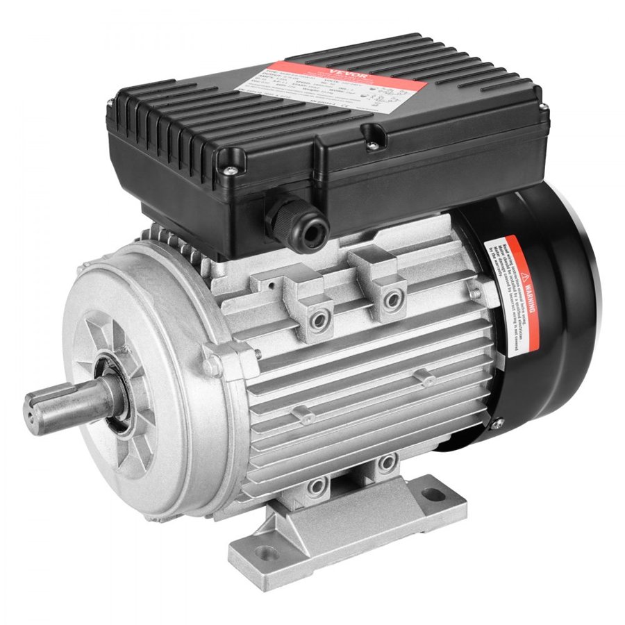 VEVOR 0.75KW Electric Motor 1400 rpm, AC 220~240V 5.45A, 80, B3 Frame, Air Compressor Motor Single Phase, 19mm Keyed Shaft, CW/CCW Rotation for Agricultural Machinery and General Equipment