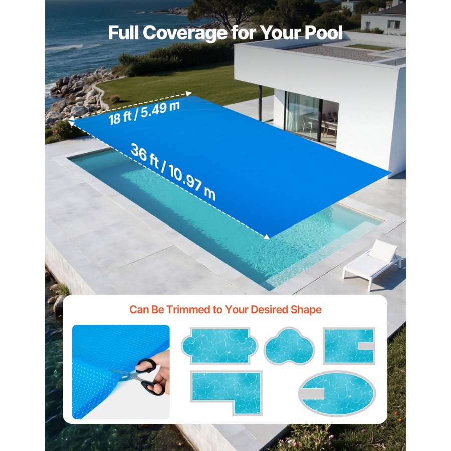VEVOR Swimming Pool Bubble Cover – 36 x 18 FT, 8 Mil
