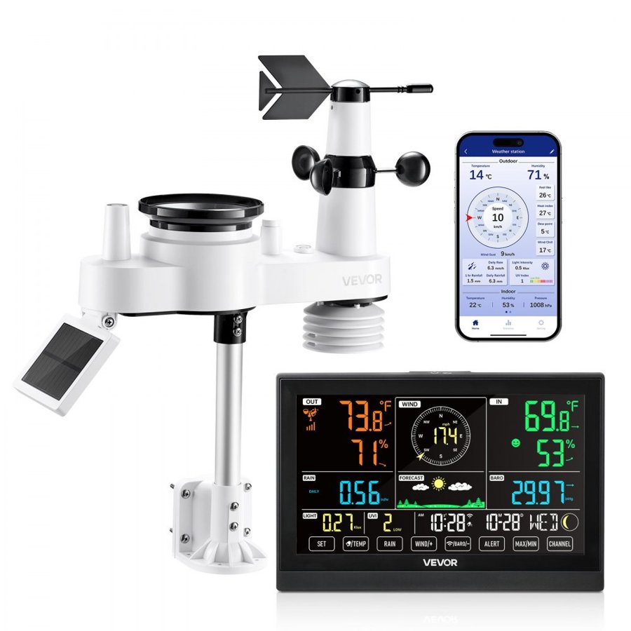 VEVOR Digital Weather Stations for Home – 7-in-1, 7.5" VA