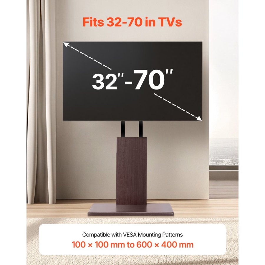 VEVOR Universal TV Stand – 32"-70", Swivel, 99 lbs