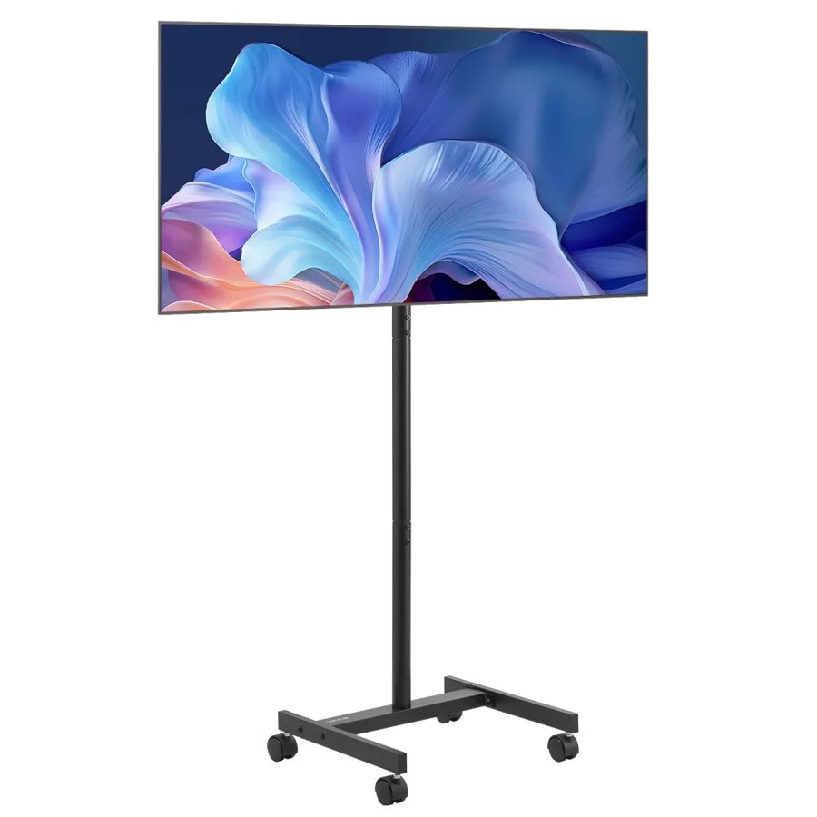 VEVOR Adjustable Rolling TV Stand – 17-55 in, 44 lb Cap