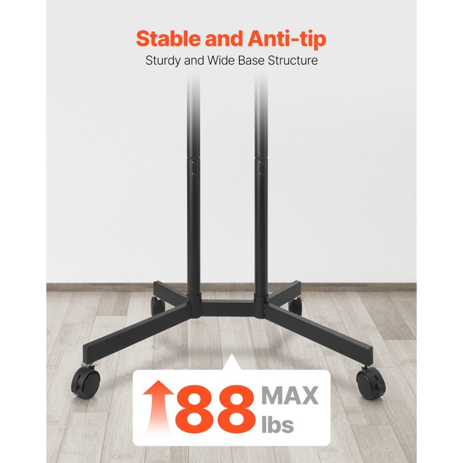 VEVOR TV Mount Stand with Wheels – 32"-65", VESA 400x400