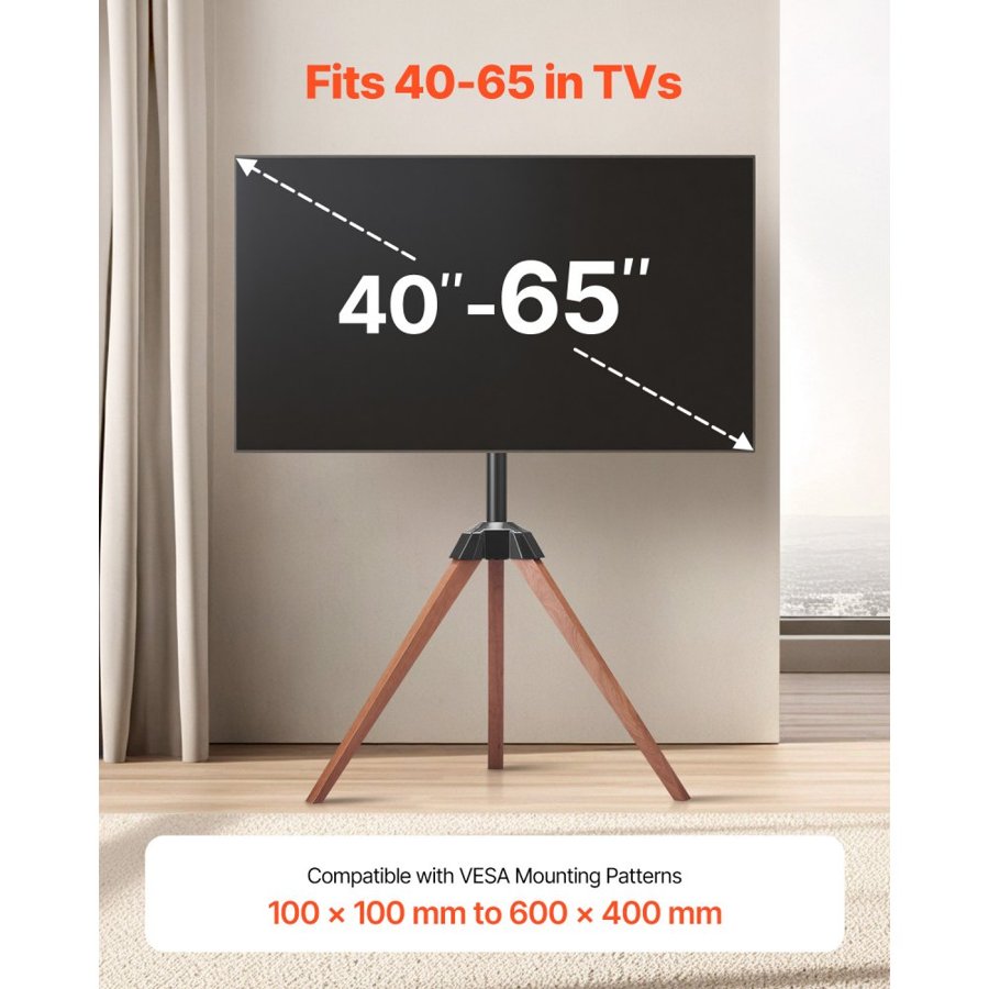 VEVOR Floor Mount TV Stand — Cable Management Hooks