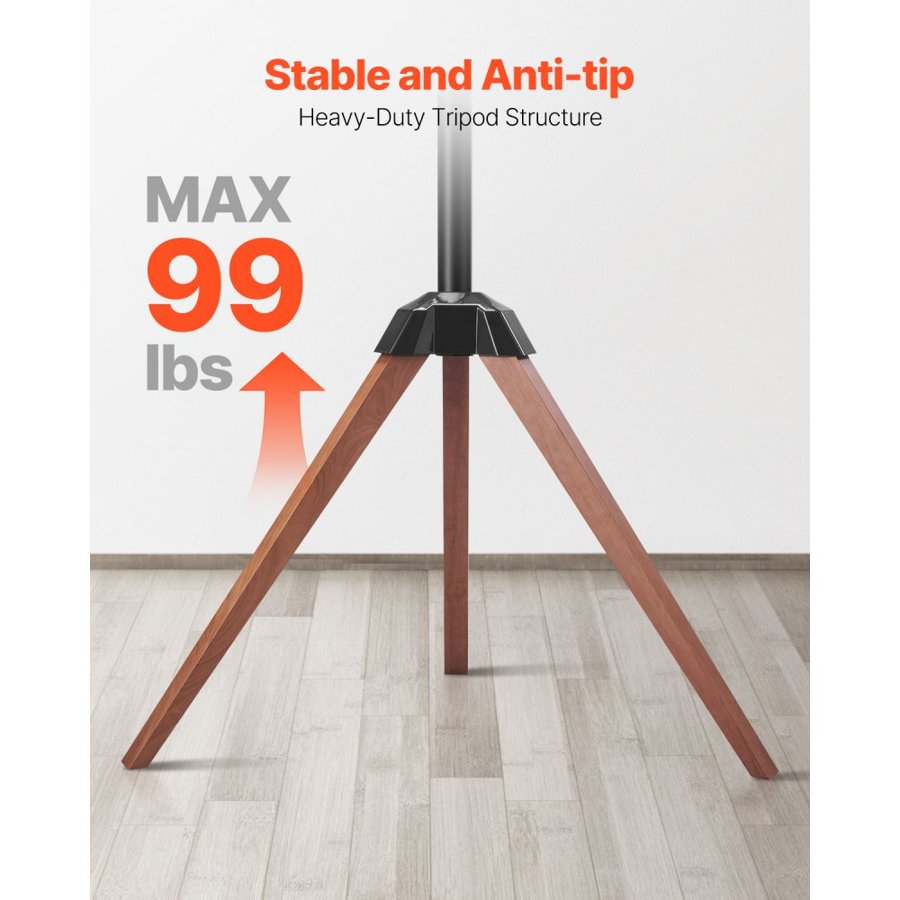 VEVOR Floor Mount TV Stand — Cable Management Hooks