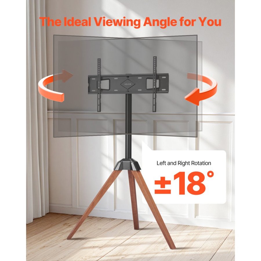 VEVOR Floor Mount TV Stand — Cable Management Hooks