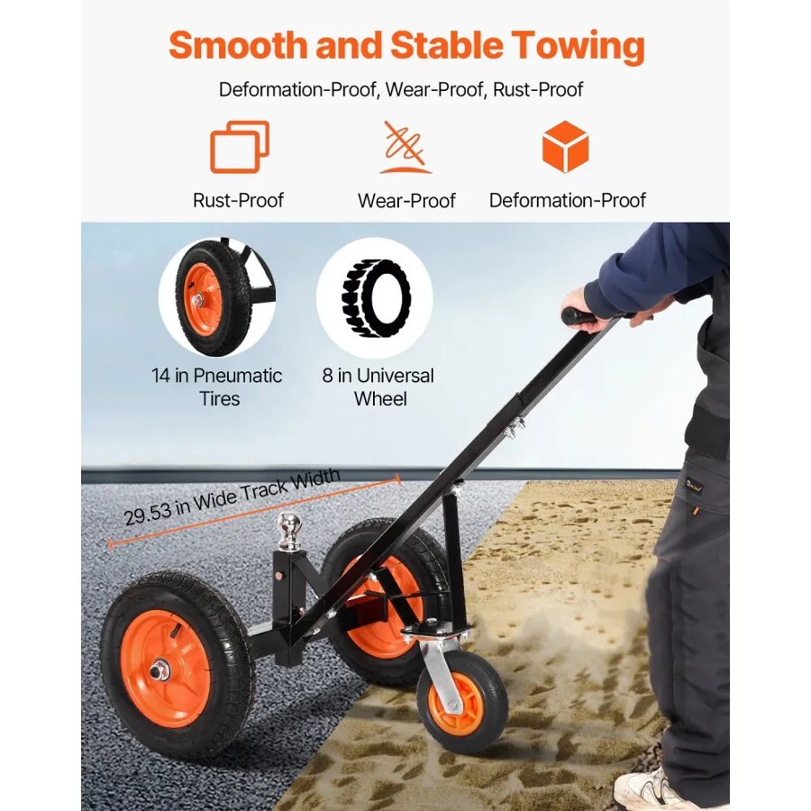 VEVOR Adjustable Height Trailer Dolly – 1000 LBS, 14 Inch