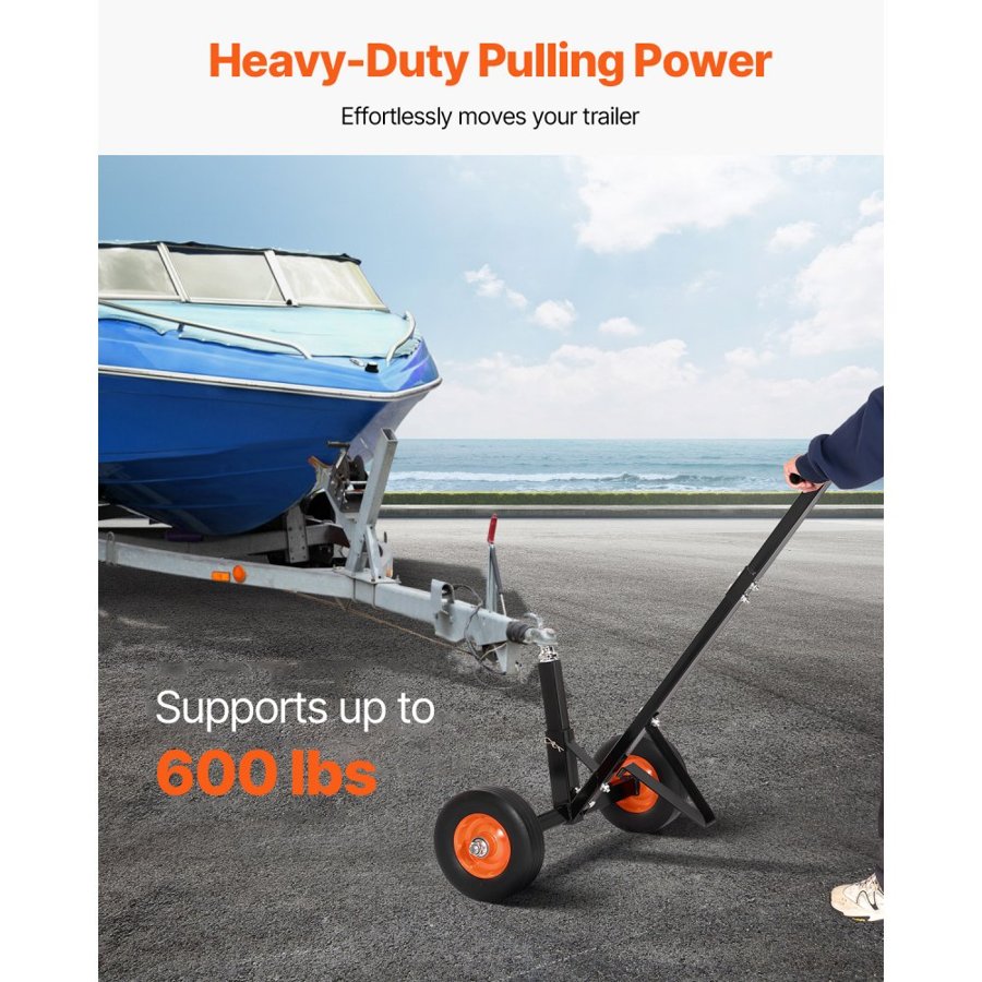 VEVOR piekabes ratiņi, 600 lbs kloķa svara ietilpība, oglekļa tērauda piekabes pārvietotājs ar 1-7/8", auto autonamiņa laivas piekabes pārvietošanai