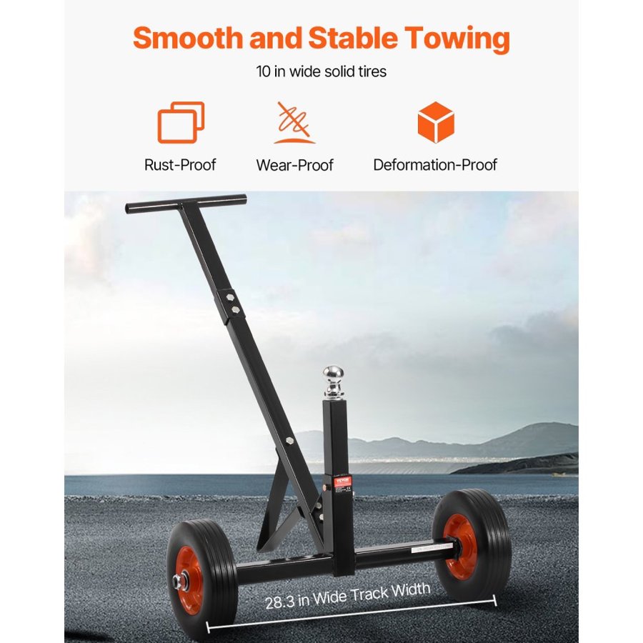 VEVOR piekabes ratiņi, 600 lbs kloķa svara ietilpība, oglekļa tērauda piekabes pārvietotājs ar 1-7/8", auto autonamiņa laivas piekabes pārvietošanai