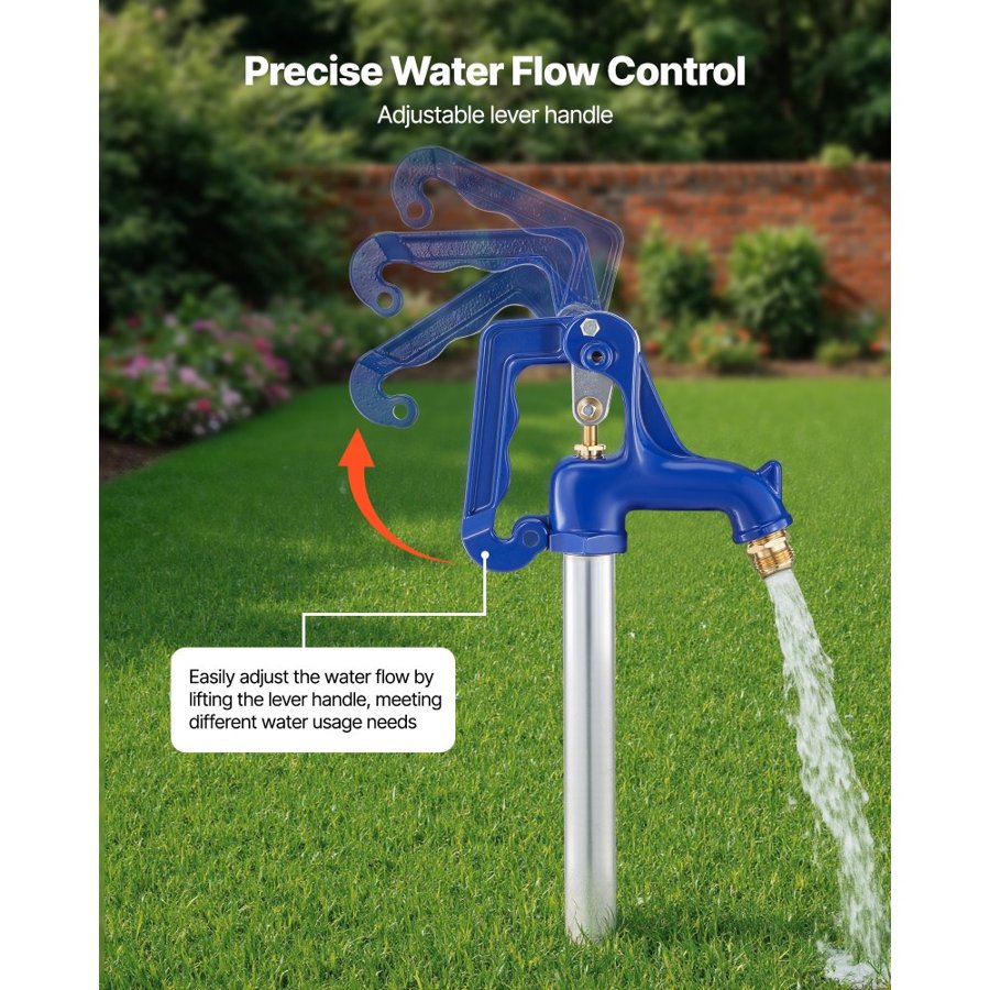 VEVOR Frost Proof Yard Hydrant, 1280mm Freeze-Proof Outdoor Faucet with 609.6mm Bury Depth, G 3/4" Pipe Connection & Hose Coupling, No Lead Freezeless Hydrant for Yard Garden Farm Irrigation