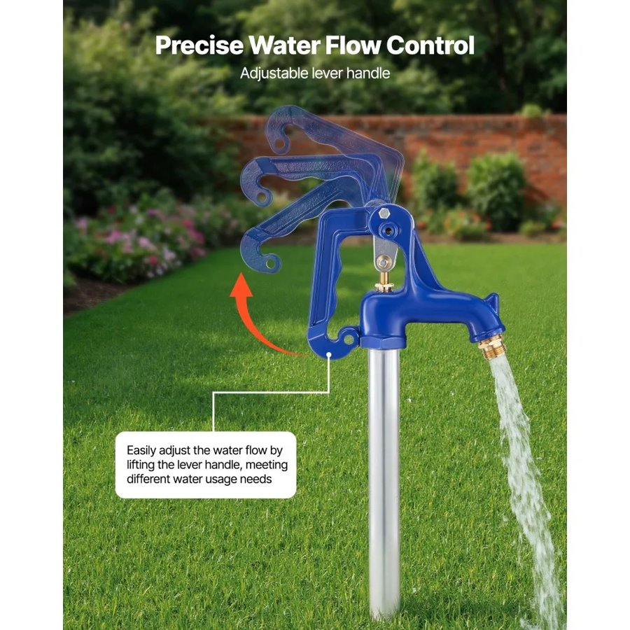 VEVOR Frost Proof Yard Hydrant, 1895mm Freeze-Proof Outdoor Faucet with 1219.2mm Bury Depth, G 3/4" Pipe Connection & Hose Coupling, No Lead Freezeless Hydrant for Yard Garden Farm Irrigation