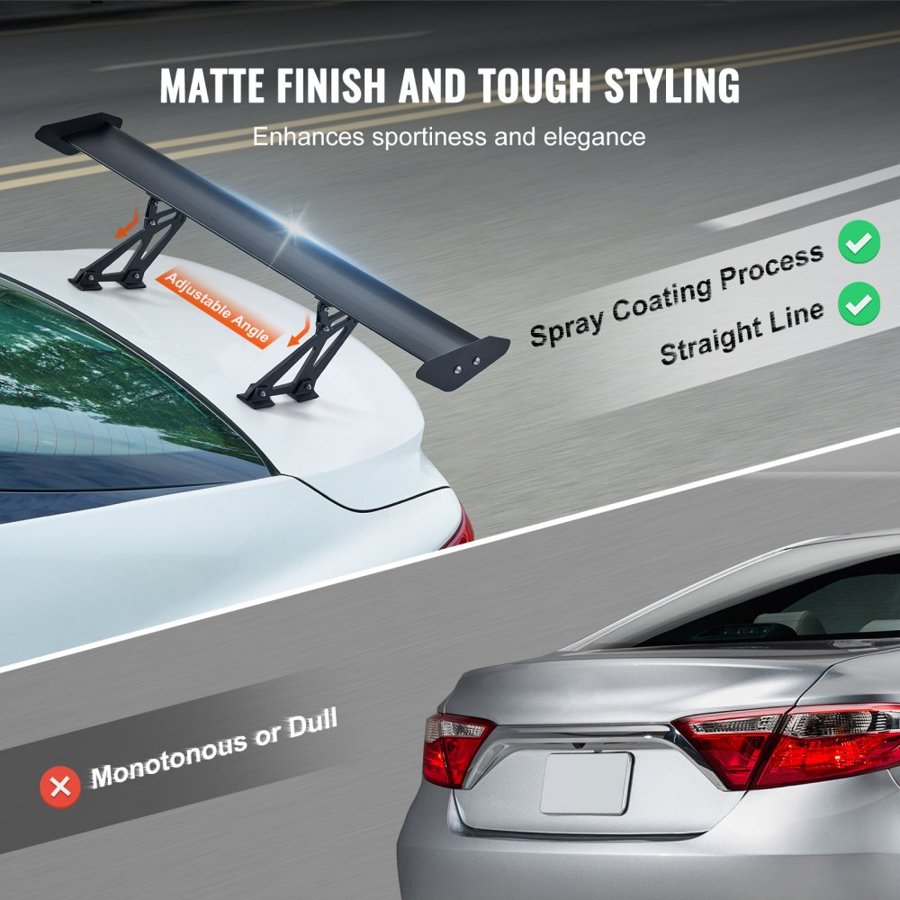 VEVOR Universal Rear Spoiler GT Style Adjustable Trunk Wing Car Racing 43.3"/110 cm