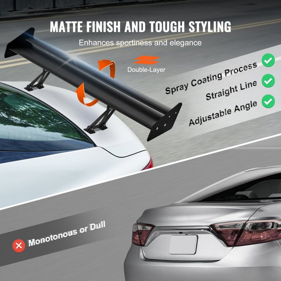 VEVOR Universal Rear Spoiler GT Style Adjustable Trunk Wing Car Racing 53.1"/135 cm