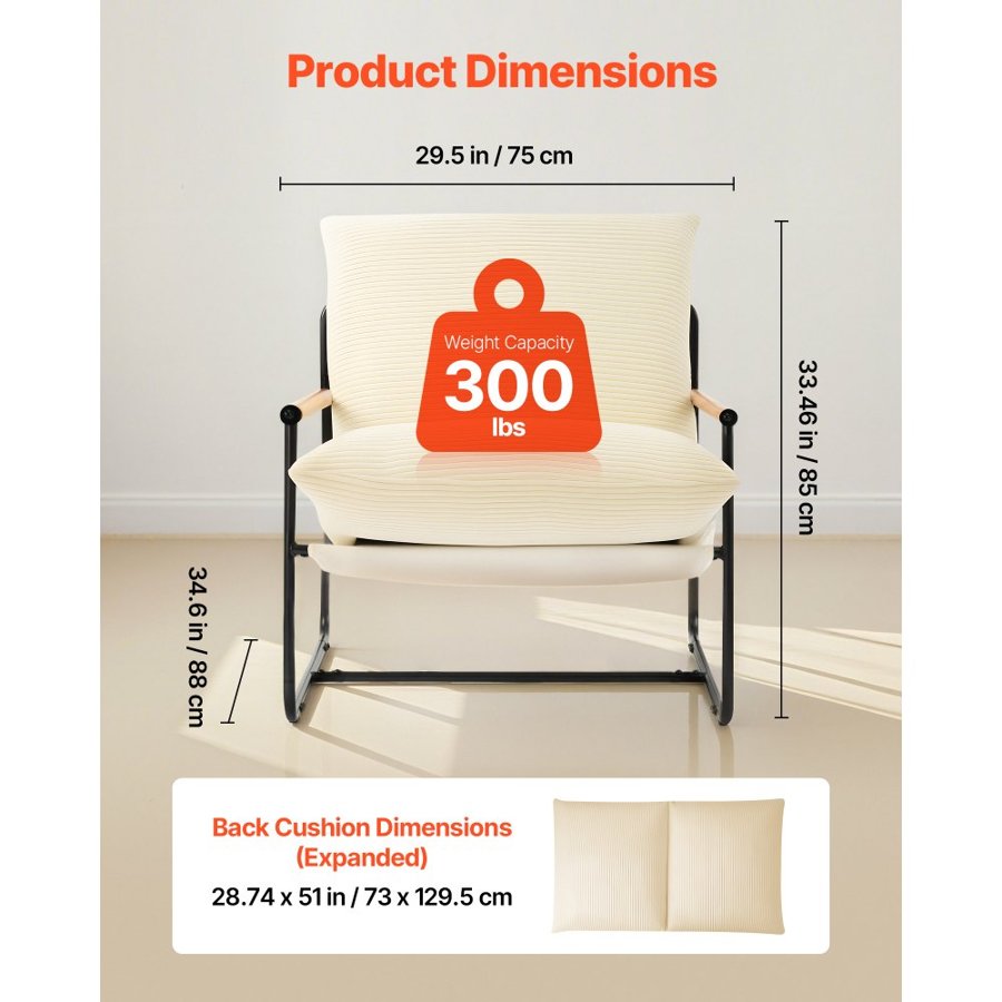 VEVOR Accent Chairs with Metal Frame – 15 to 30 Minutes