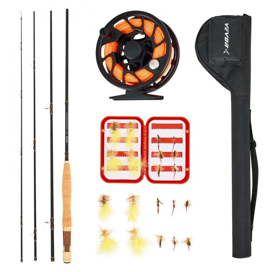 VEVOR Fly Fishing Combo Kit – 6 Short-Tail, 4 Long-Tail Hook