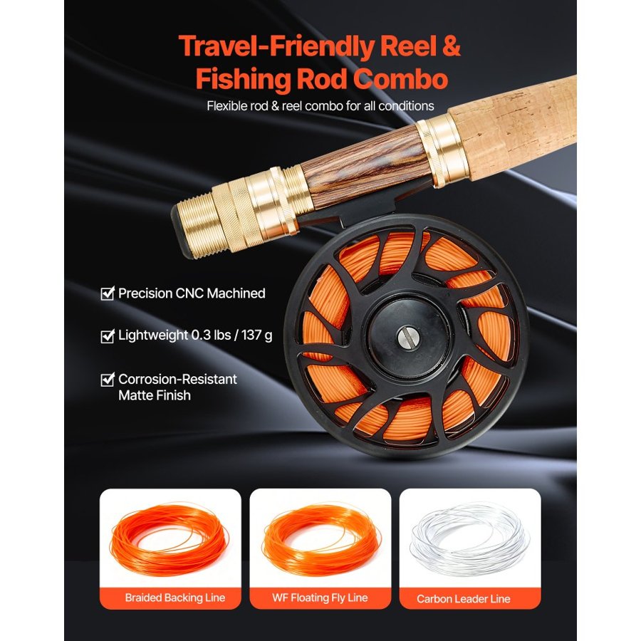 VEVOR Fly Fishing Combo Kit – 6 Short-Tail, 4 Long-Tail Hook