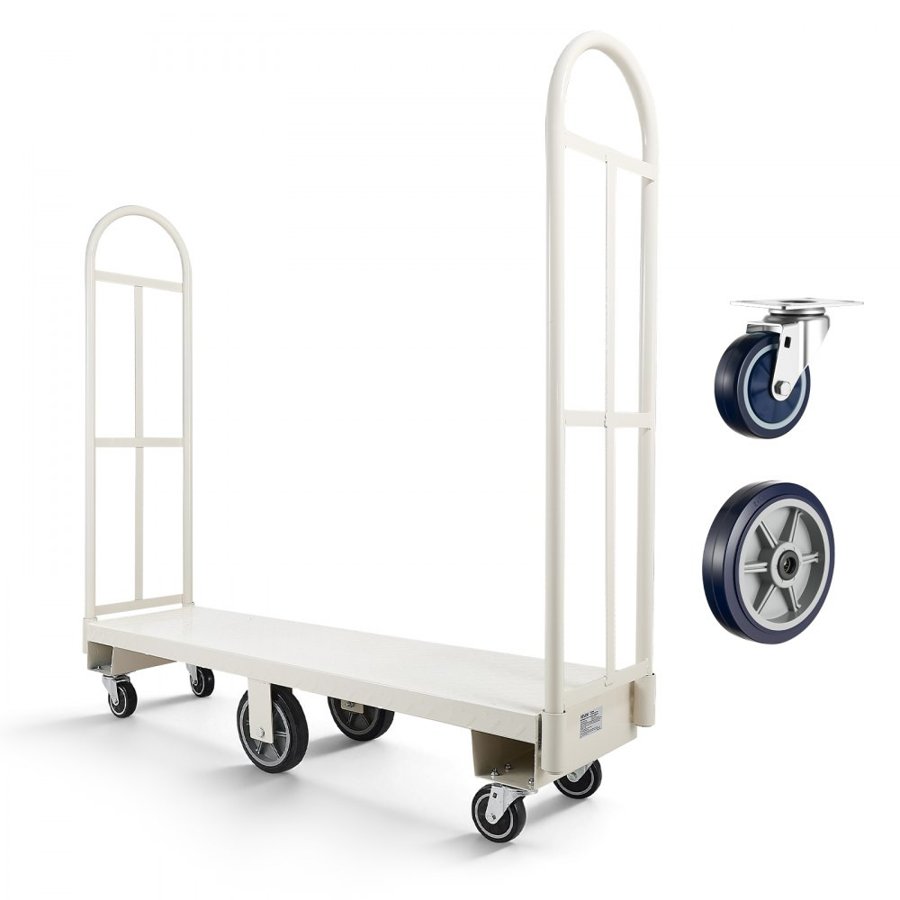 VEVOR U Boat Dolly – TC4828S, 907.18 Kg, 6-Wheel Steel Cart