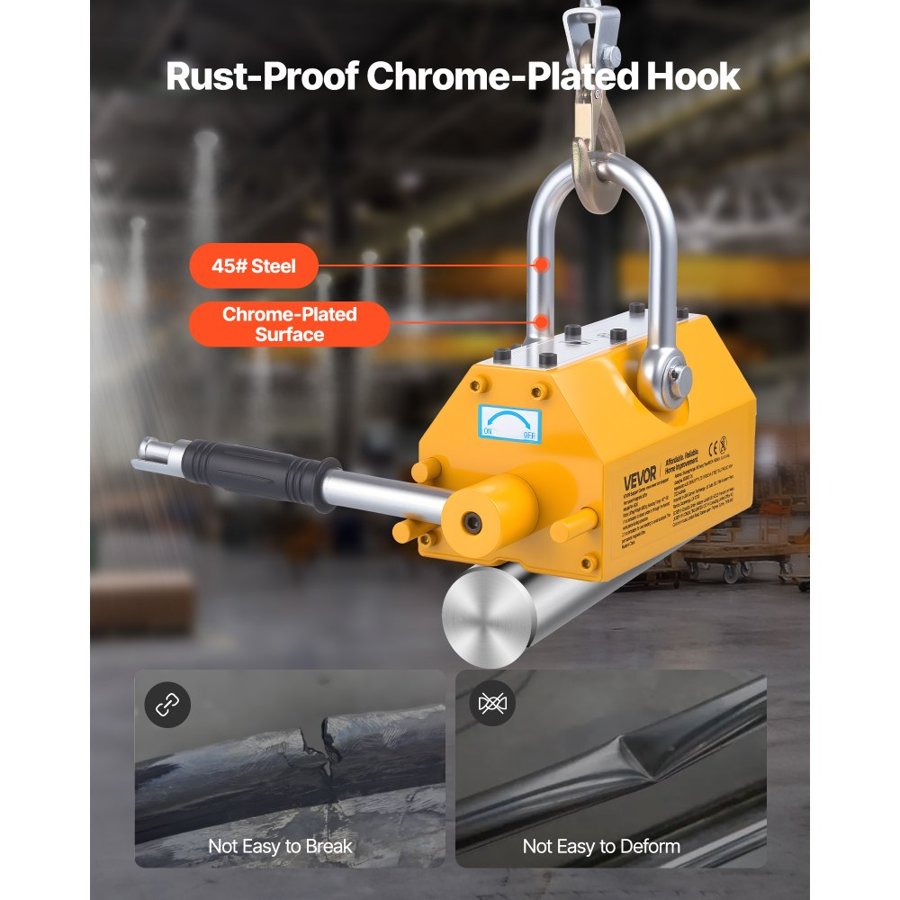 VEVOR Permanent Magnetic Lifter – 1320 lbs, N42 Magnet