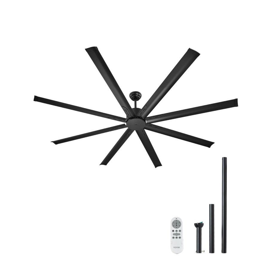 VEVOR 8 Blade Ceiling Fan with Remote – 214cm, 53W DC Motor