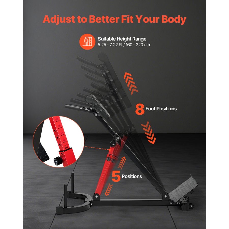 VEVOR Adjustable Back Extension Machine — Home Gym Fitness
