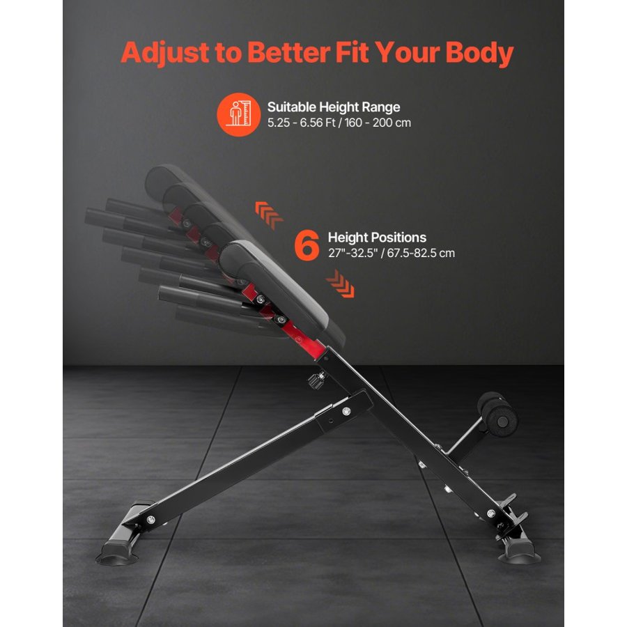 VEVOR Roman Chair Hyperextension Bench, 250 lbs Adjustable & Foldable Extension Machine, Multi-Function Exercise Equipment for Glute, Hamstring, Back, and Ab Workout, Fitness Weight Bench for Home Gym