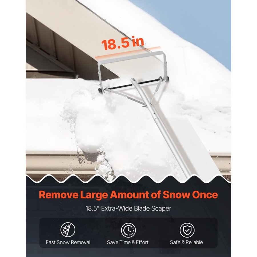 VEVOR Roof Snow Scraper – 18.5 inch Blade, 5.2–30 ft