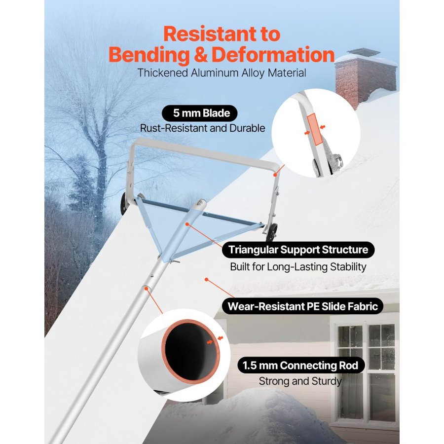 VEVOR Roof Snow Scraper – 18.5 inch Blade, 5.2–30 ft