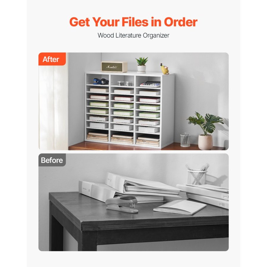 VEVOR Mailbox Sorter – 24 Compartments, Adjustable Shelves