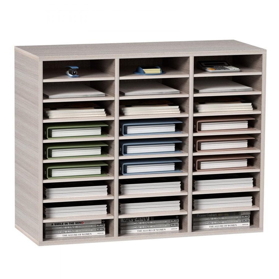 VEVOR Wooden Mail Center – 27 Slot Literature Organizer