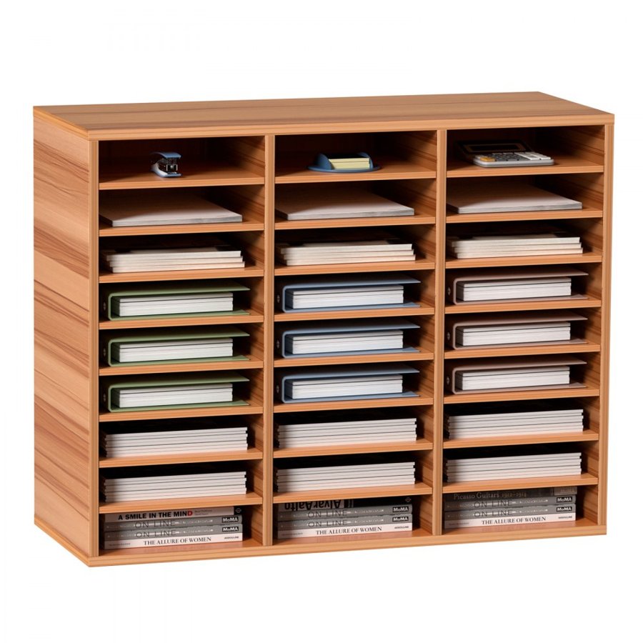 VEVOR Wood Adjustable Literature Organizer – 27 Slots