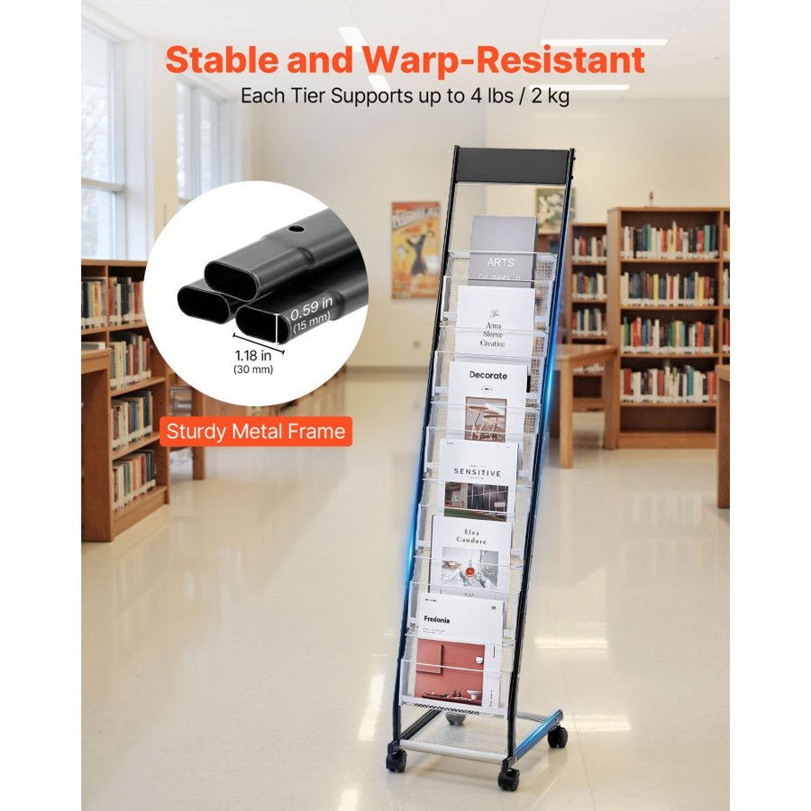 VEVOR Display Racks for Magazines – 6-Tier, 4 lbs/2 Kg
