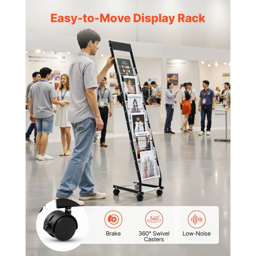 VEVOR Display Racks for Magazines – 6-Tier, 4 lbs/2 Kg