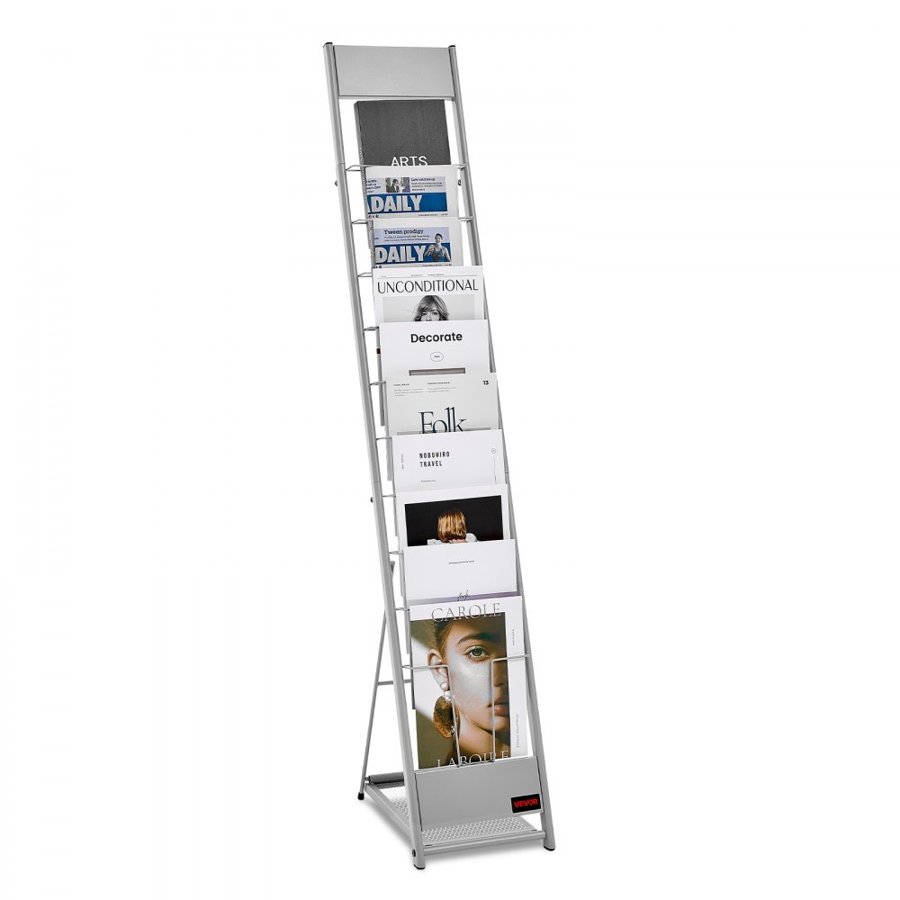 VEVOR Floor Standing Brochure Display Rack – 10-Pocket, A4