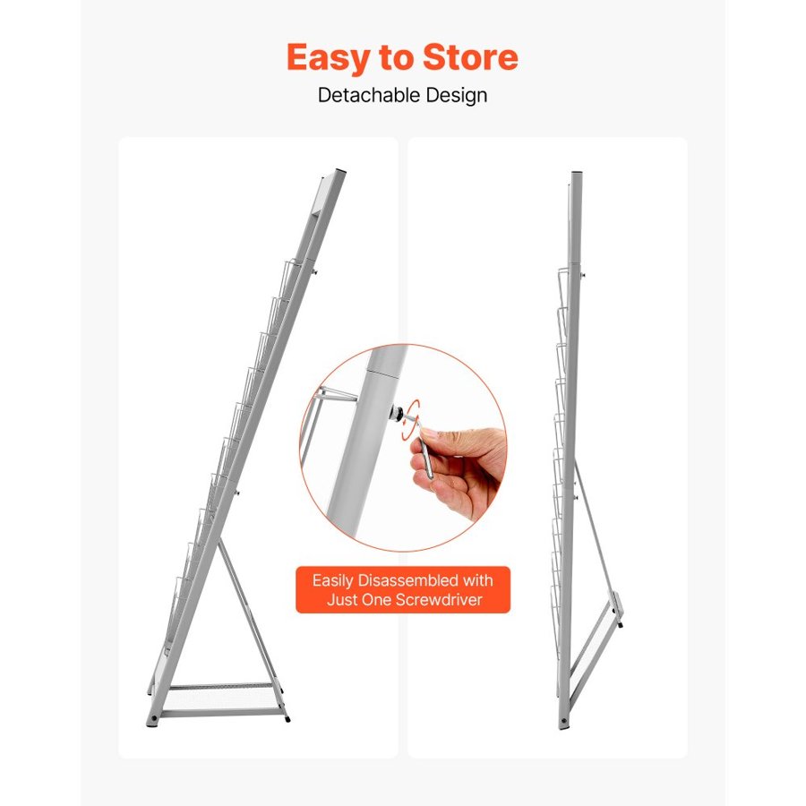 VEVOR Floor Standing Brochure Display Rack – 10-Pocket, A4